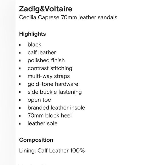 Zadig & Voltaire Leather sandal Cecilia Caprese black heeled sandal Size… - Picture 4 of 17